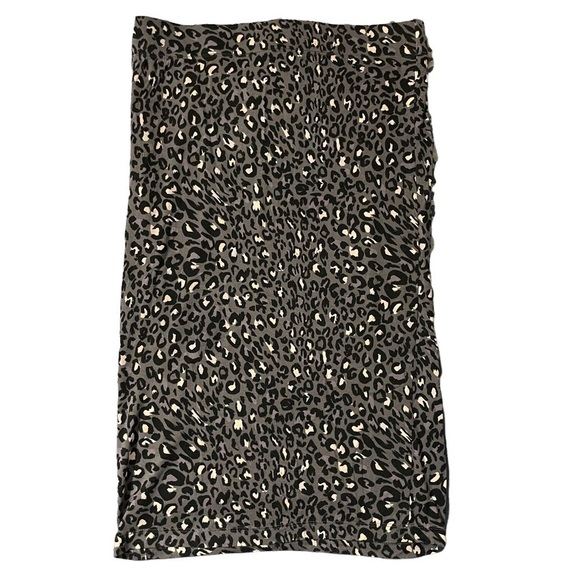 Apt. 9 Gray Animal Print Midi Skirt Jersey Knit Size M - Picture 1 of 8